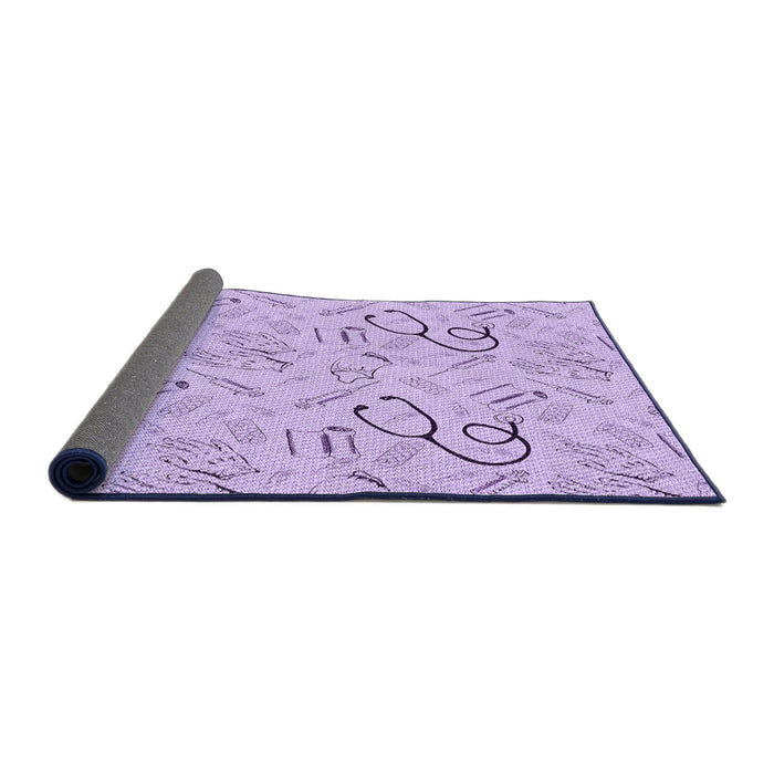 Thickness of Patterned Blossom Pink Rug, pat2402pur