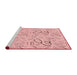 Sideview of Machine Washable Transitional Red Rug, wshpat2402rd