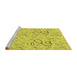 Sideview of Machine Washable Transitional Yellow Rug, wshpat2402yw