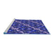 Sideview of Machine Washable Transitional Medium Slate Blue Rug, wshpat2403blu