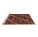 Sideview of Machine Washable Transitional Burgundy Red Rug, wshpat2403brn