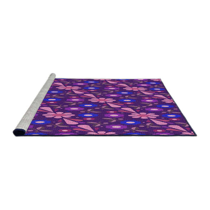 Sideview of Machine Washable Transitional Bright Purple Rug, wshpat2403pur