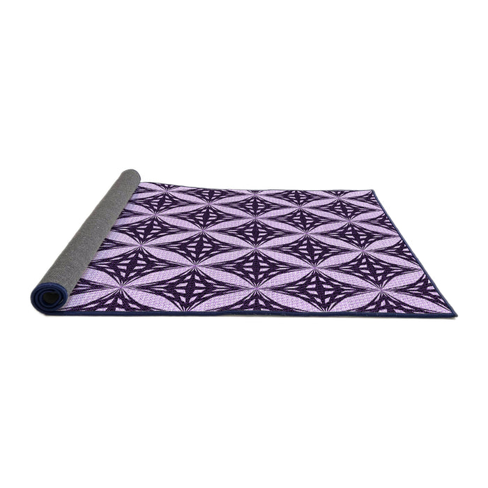 Thickness of Patterned Dark Purple Rug, pat2404pur