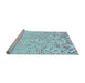 Sideview of Machine Washable Transitional Blue Rug, wshpat2405lblu