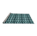 Sideview of Machine Washable Transitional Blue Rug, wshpat2406lblu