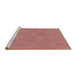 Sideview of Machine Washable Transitional Red Rug, wshpat2407brn