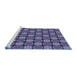 Sideview of Machine Washable Transitional Blue Rug, wshpat2409blu