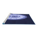 Sideview of Machine Washable Transitional Night Blue Rug, wshpat241blu