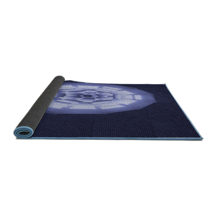Thickness of Patterned Night Blue Rug, pat241blu