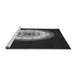 Sideview of Machine Washable Transitional Midnight Gray Rug, wshpat241gry