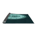 Thickness of Patterned Deep Teal Green Rug, pat241lblu