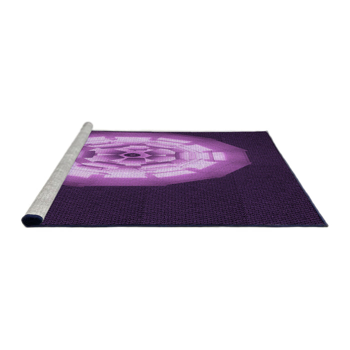 Sideview of Machine Washable Transitional Purple Rug, wshpat241pur