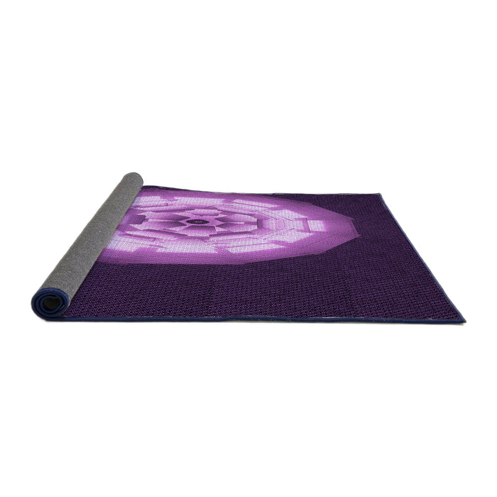 Thickness of Patterned Purple Rug, pat241pur
