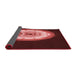 Thickness of Patterned Maroon Red Rug, pat241rd