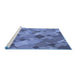 Sideview of Machine Washable Transitional Sky Blue Rug, wshpat2410blu