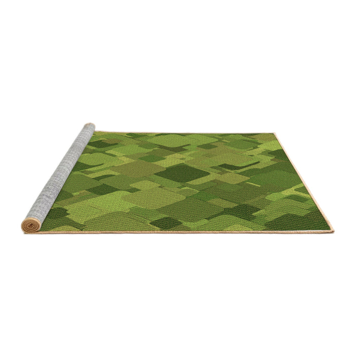 Sideview of Machine Washable Transitional Pistachio Green Rug, wshpat2410brn