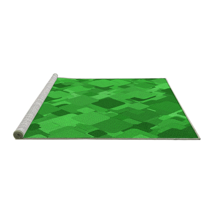 Sideview of Machine Washable Transitional Lime Green Rug, wshpat2410grn