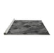 Sideview of Machine Washable Transitional Gray Rug, wshpat2410gry