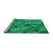 Sideview of Machine Washable Transitional Spring Green Rug, wshpat2410lblu