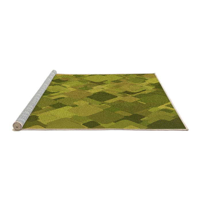 Sideview of Machine Washable Transitional Olive Green Rug, wshpat2410org