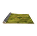 Thickness of Patterned Olive Green Rug, pat2410org