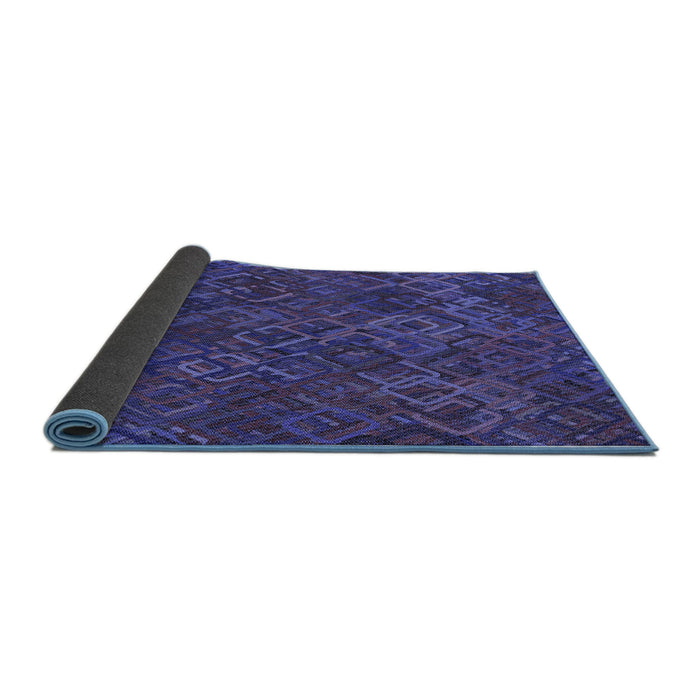 Thickness of Patterned Blue Rug, pat2411blu