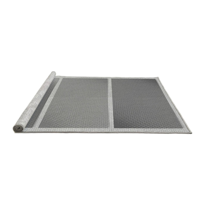 Sideview of Machine Washable Transitional Smokey Gray Rug, wshpat2412gry