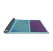 Thickness of Patterned Bright Turquoise Blue Rug, pat2412lblu