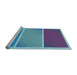 Sideview of Machine Washable Transitional Bright Turquoise Blue Rug, wshpat2412lblu