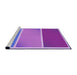 Sideview of Machine Washable Transitional Purple Mimosa Purple Rug, wshpat2412pur