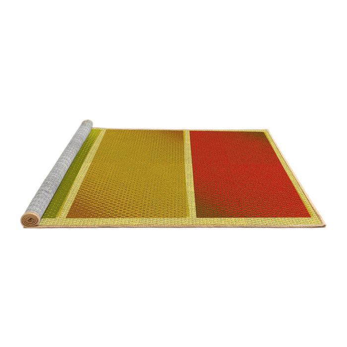 Sideview of Machine Washable Transitional Mahogany Brown Rug, wshpat2412yw