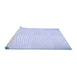 Sideview of Machine Washable Transitional Lavender Blue Rug, wshpat2413blu