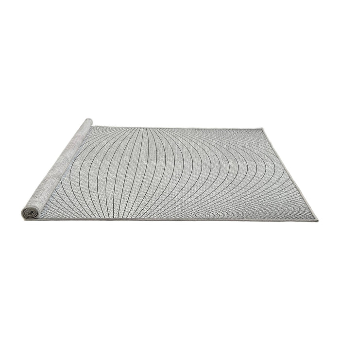 Sideview of Machine Washable Transitional Platinum Gray Rug, wshpat2413gry