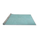 Sideview of Machine Washable Transitional Electric Blue Rug, wshpat2413lblu