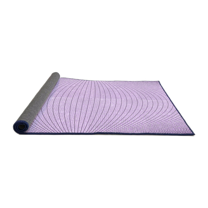 Thickness of Patterned Bright Lilac Purple Rug, pat2413pur