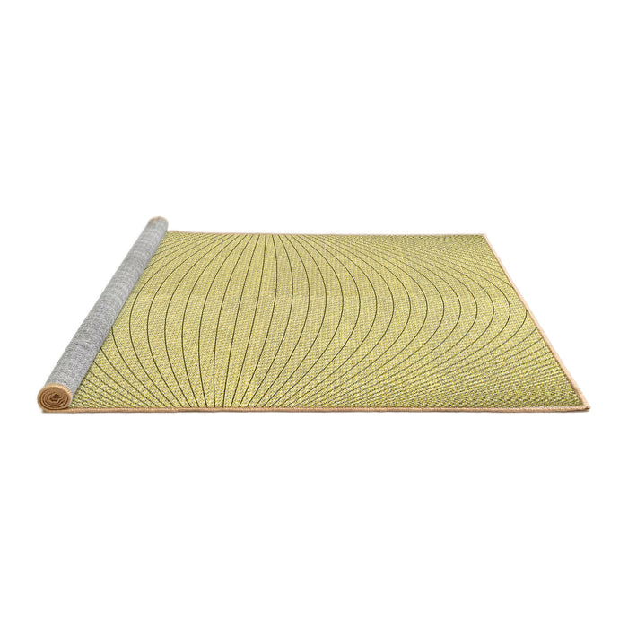 Sideview of Machine Washable Transitional Sun Yellow Rug, wshpat2413yw