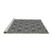 Sideview of Machine Washable Transitional Platinum Silver Gray Rug, wshpat2415gry