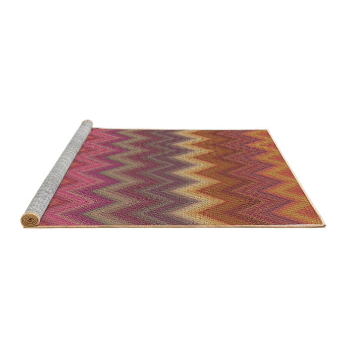 Sideview of Machine Washable Transitional Bronze Brown Rug, wshpat2417brn