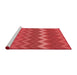 Sideview of Machine Washable Transitional Red Rug, wshpat2417rd