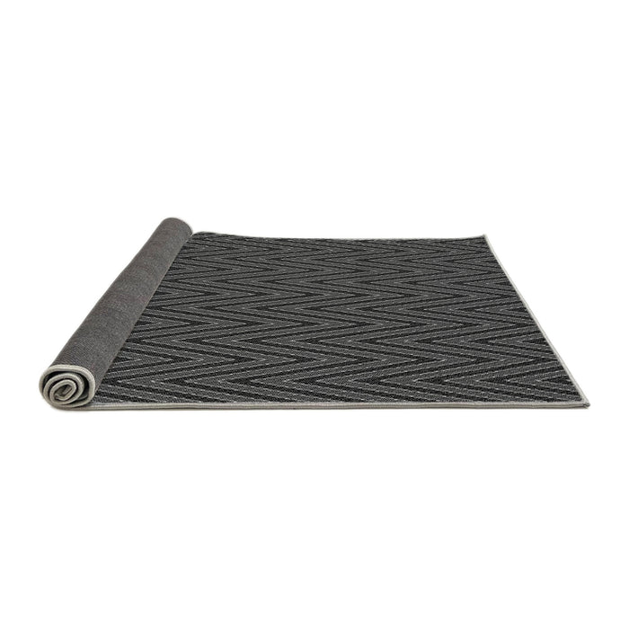 Thickness of Patterned Charcoal Black Rug, pat2418gry