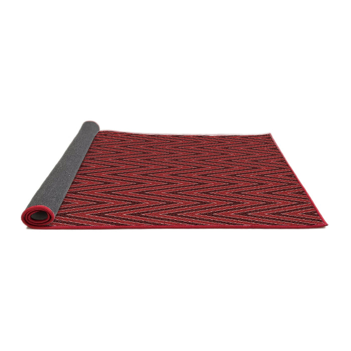 Thickness of Patterned Cranberry Red Rug, pat2418rd