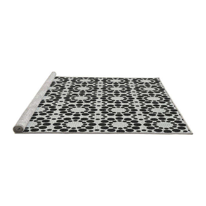 Sideview of Machine Washable Transitional Charcoal Black Rug, wshpat2419gry