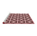 Sideview of Machine Washable Transitional Deep Rose Pink Rug, wshpat2419rd