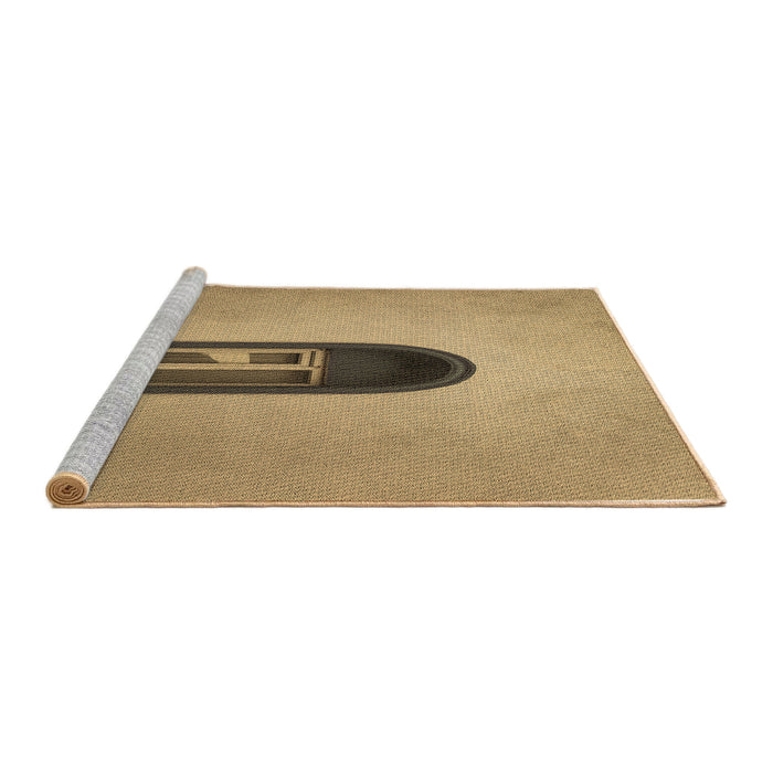 Sideview of Machine Washable Transitional Orange Rug, wshpat242brn