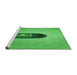 Sideview of Machine Washable Transitional Neon Green Rug, wshpat242grn