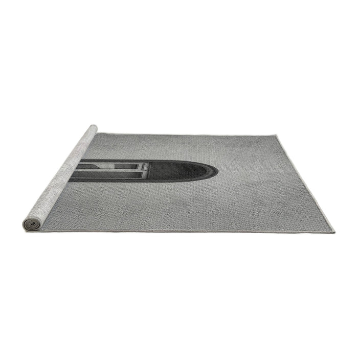 Sideview of Machine Washable Transitional Cloud Gray Rug, wshpat242gry