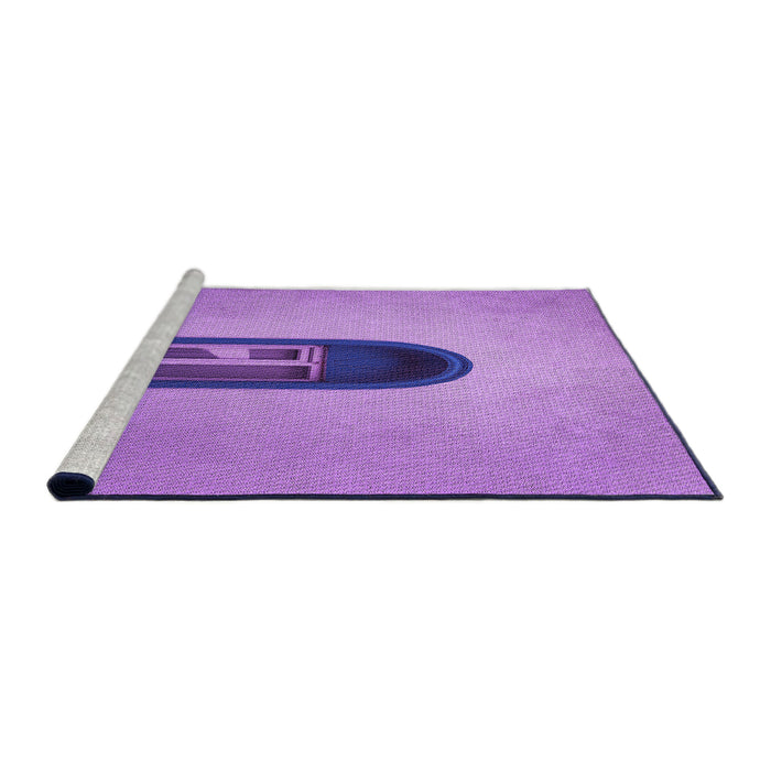 Sideview of Machine Washable Transitional Violet Purple Rug, wshpat242pur