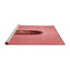 Sideview of Machine Washable Transitional Ruby Red Rug, wshpat242rd