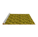 Sideview of Machine Washable Transitional Yellow Rug, wshpat2420yw