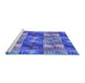 Sideview of Machine Washable Transitional Sky Blue Rug, wshpat2421blu